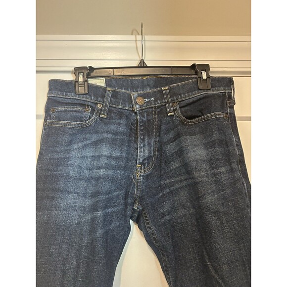 Hollister Men Slim Straight Dark Wash Blue Denim Jeans Size 30x32 Cotton Blend - Picture 2 of 6